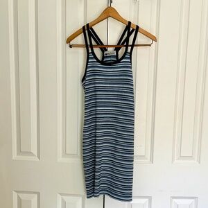 1990s striped & stretchy bodycon mini-dress